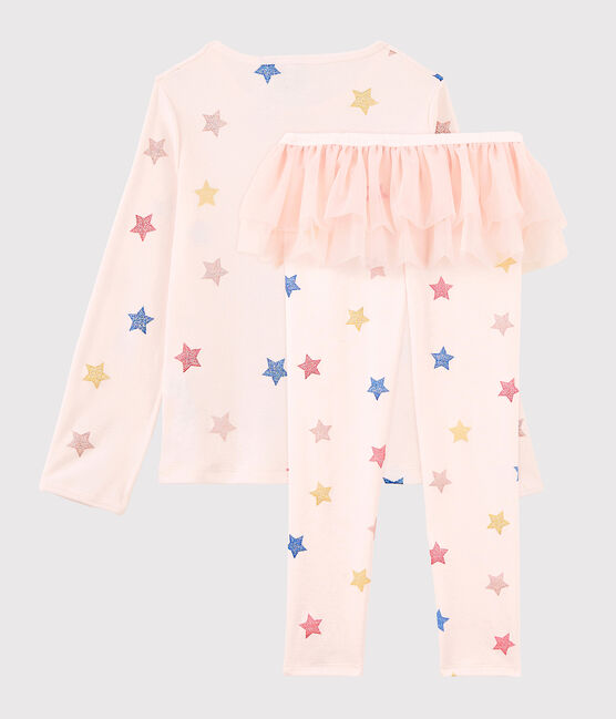 Pijama de disfraz de bailarina rosa para niña de punto rosa FLEUR/blanco MULTICO