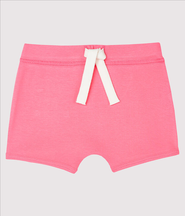 Pantal&oacute;n corto liso para beb&eacute; unisex rosa