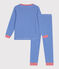 Pijama infantil de manga larga de algodón a rayas azul PERSE/blanco MARSHMALLOW