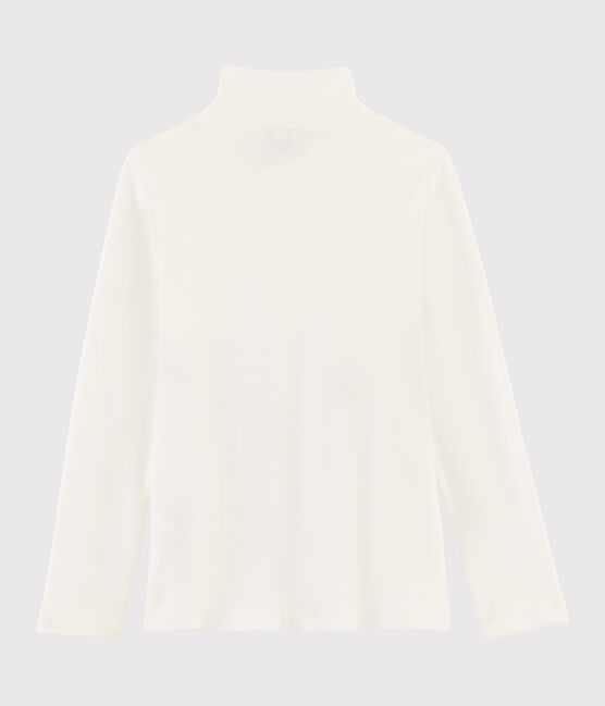 Jersey de cuello alto serigrafiado para niña blanco MARSHMALLOW