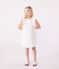 Vestido infantil de algodón de manga corta blanco MARSHMALLOW/gris ARGENT