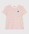 Camiseta Recta de algodón a rayas para mujer  blanco AVALANCHE/ MULTICO