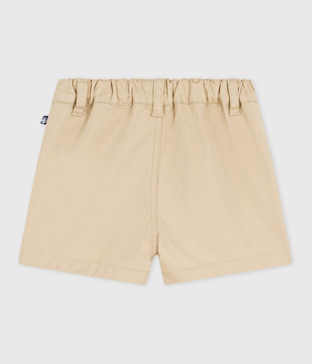 Shorts lisos de algod&oacute;n para beb&eacute; beige