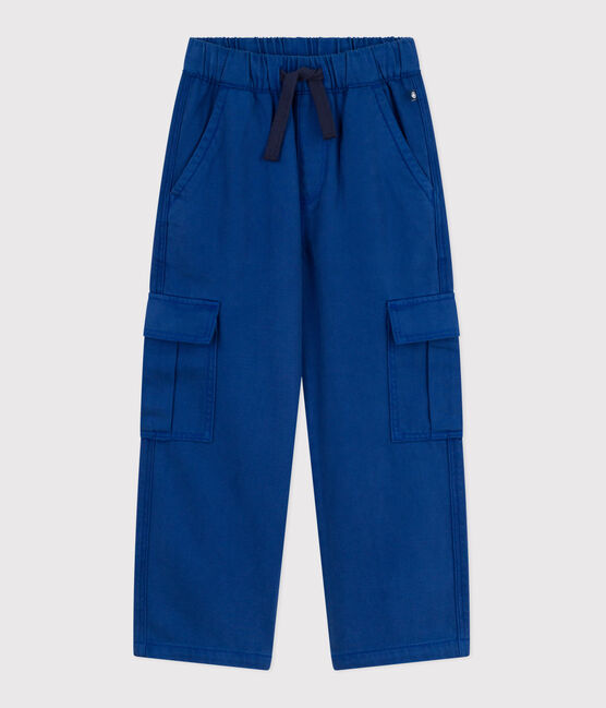 Pantalón infantil cargo liso de lyocell azul INCOGNITO