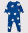 Pijama de muletón azul con estrellas para bebé azul MAJOR/blanco ECUME