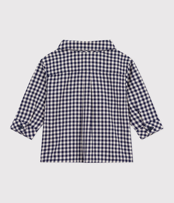 Camisa de franela a cuadros para bebé azul SOIR/ MILK