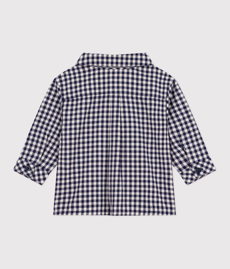 Camisa de franela a cuadros para beb&eacute; azul SOIR/ MILK