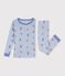 Pijama infantil muy ajustado de algod&oacute;n con estampado azul/blanco/multicolor