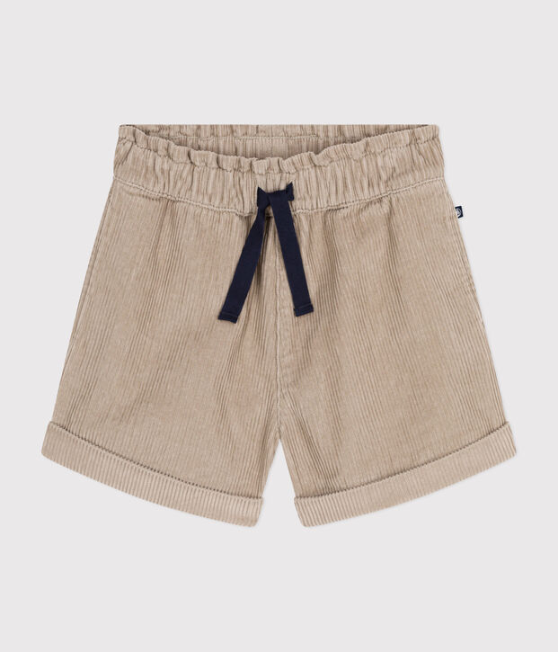 Pantal&oacute;n corto de pana para ni&ntilde;a beige