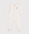 Pijama de Terciopelo unisex con Body liso integrado blanco