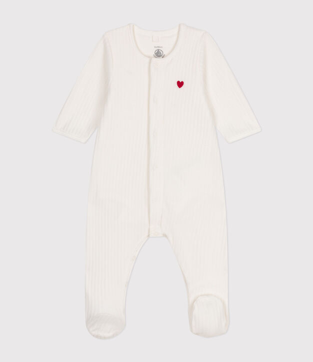 Pijama de Terciopelo unisex con Body liso integrado blanco
