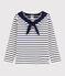 Camiseta de manga larga de punto de niña blanco MARSHMALLOW/azul SMOKING
