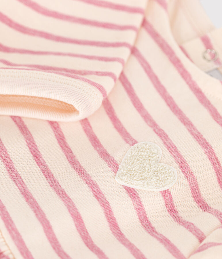 Vestido de t&uacute;bico de manga larga para beb&eacute; crudo/rosa