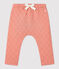 Pantalón de tejido túbico acolchado de bebé rosa PAPAYE