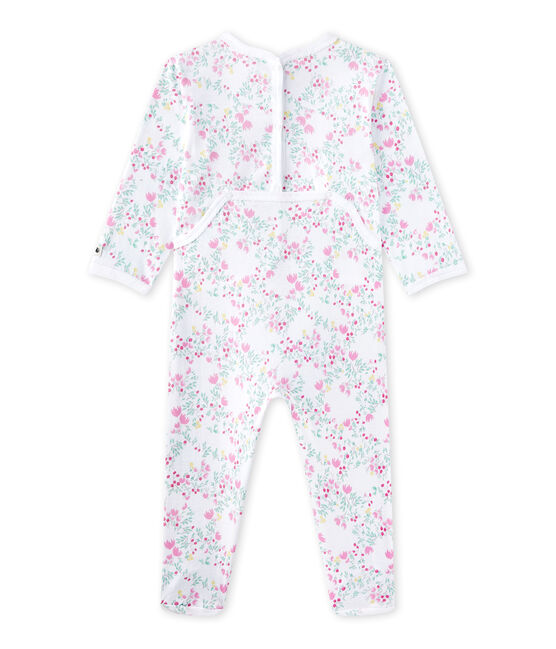 Pijama estampado para bebé niña blanco ECUME/rosa ROSE/ MULTICO