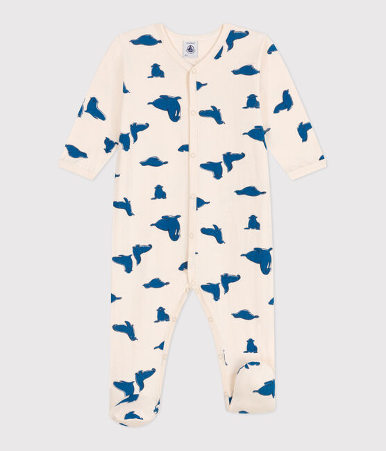 Pijama de túbico con morsas para bebé blanco AVALANCHE/ MULTICO