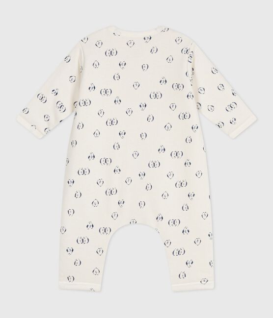 Mono de algodón enguatado con estampado de pingüinos para bebé azul MILK/ SOIR