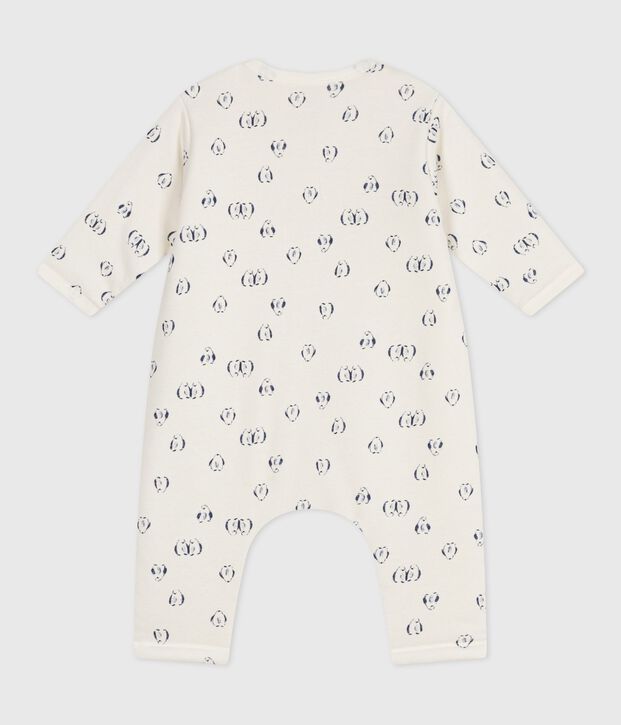 Mono de algod&oacute;n enguatado con estampado de ping&uuml;inos para beb&eacute; azul/azul