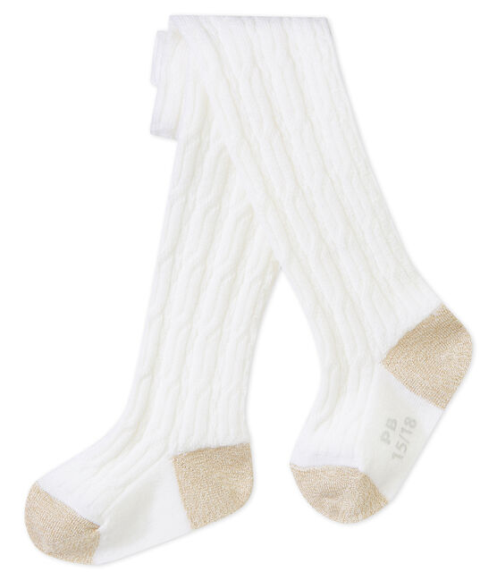 Leotardos cálidos para bebé niña blanco MARSHMALLOW