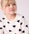Pijama infantil de rizo de algod&oacute;n con estampado de corazones azul/azul