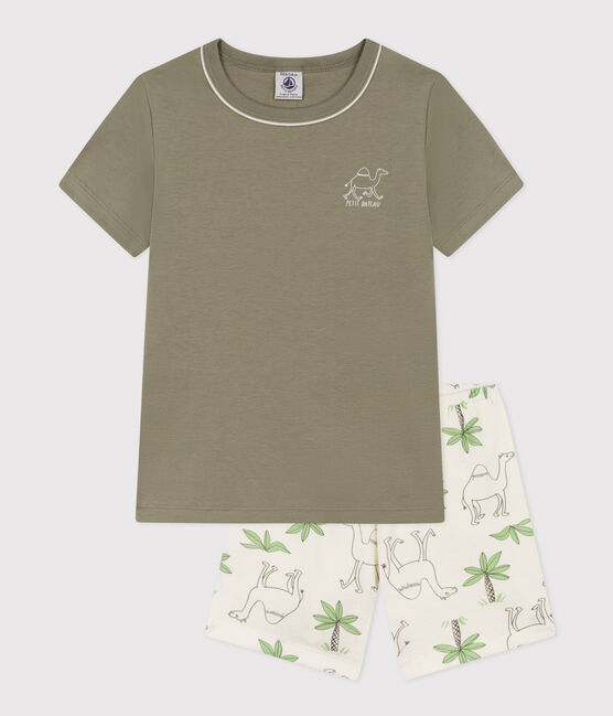 Pijama corto de algodón con dromedarios para niño MARECAGE/ MARSHMALLOW