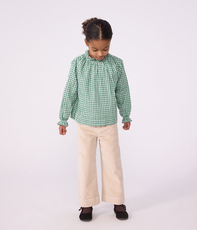 Pantal&oacute;n infantil wide leg de terciopelo