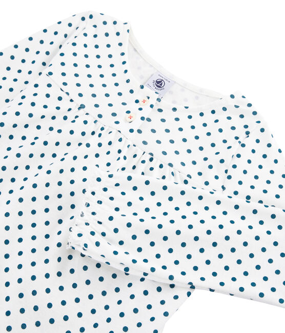 Pijama de punto para niña blanco MARSHMALLOW/azul CONTES