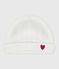 Gorro tricotado de algodón para recién nacido blanco MARSHMALLOW