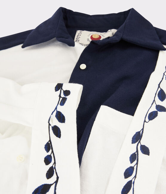 Vestido camisero de mujer Christoph Rumpf x Petit Bateau azul SMOKING/blanco MARSHMALLOW