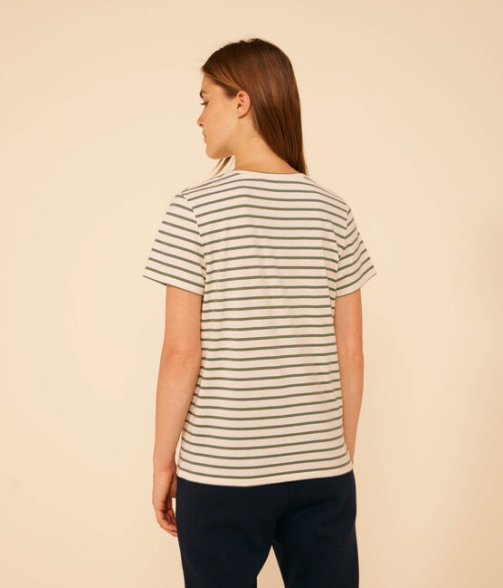 Camiseta LA RECTA de algodón con cuello redondo para mujer AVALANCHE/ CROCO