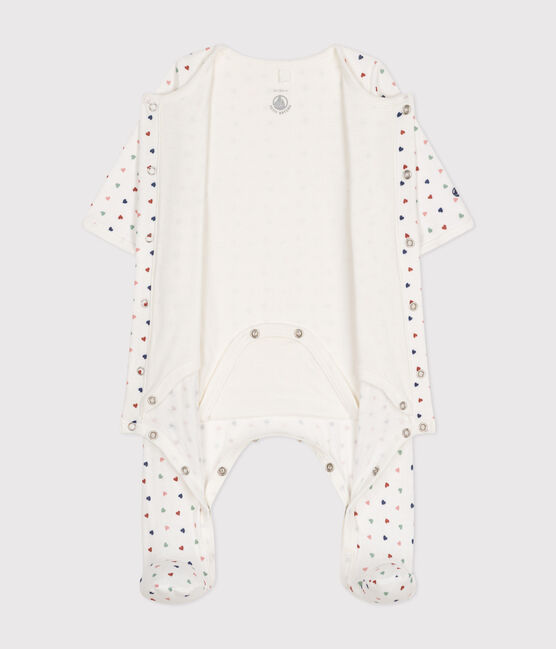 Bodyjama estampado con minicorazones de túbico de bebé blanco MARSHMALLOW/blanco MULTICO