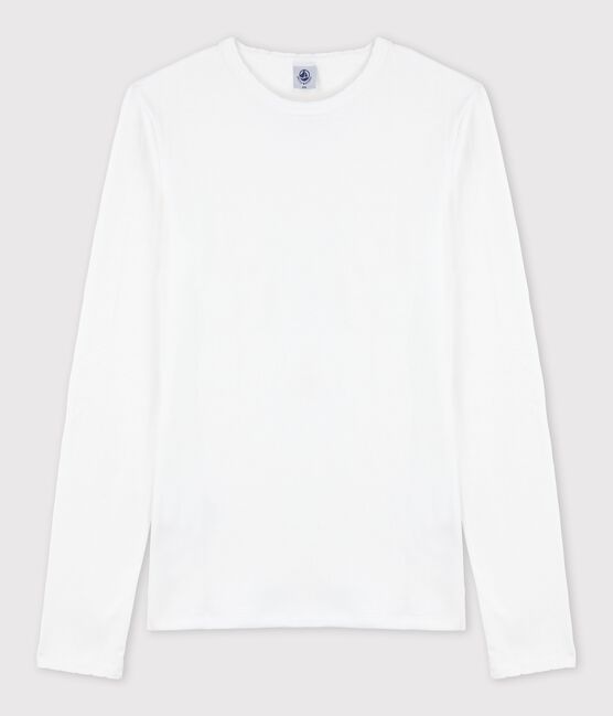 Camiseta icónica de punto «cocotte» de algodón de mujer blanco ECUME