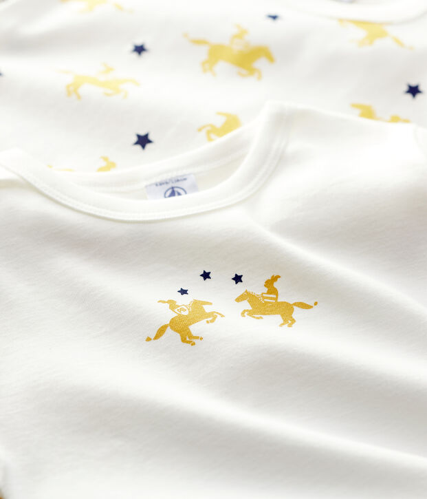 Juego de 2 camisetas de manga larga con estampado de caballeros de ni&ntilde;o de algod&oacute;n multicolor