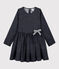 Vestido de manga larga para niña azul SMOKING/blanco MARSHMALLOW
