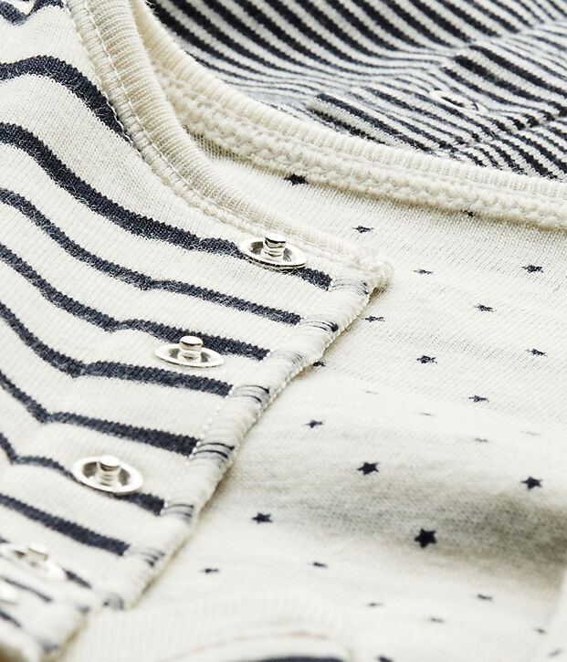 Conjunto de 3 prendas reversibles para beb&eacute; blanco/azul