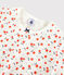 Pijama floral de niña de algodón orgánico blanco MARSHMALLOW/blanco MULTICO