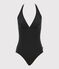 Traje de baño de 1 pieza liso de mujer negro NOIR