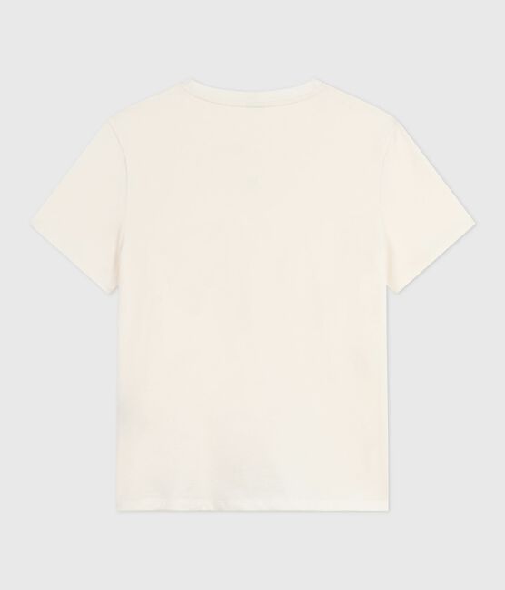 Camiseta Recta de algodón de manga corta para mujer crudo MILK