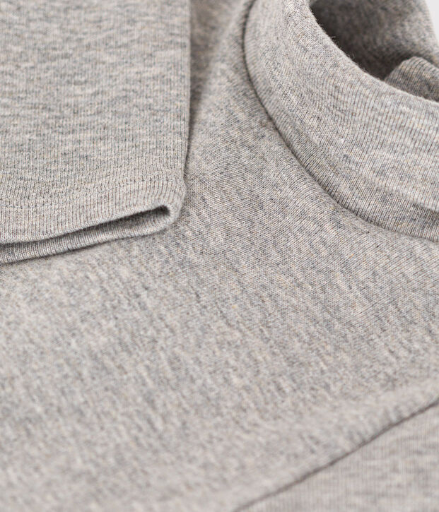 Body de manga larga con cuello vuelto para beb&eacute; gris