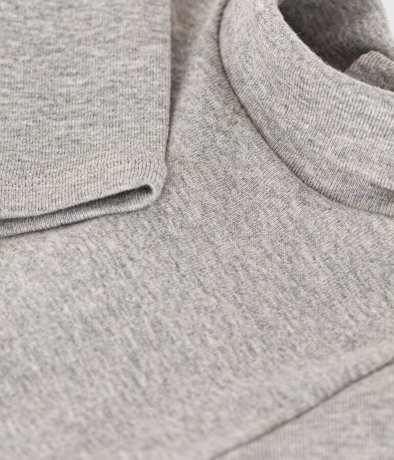 Body de manga larga con cuello vuelto para beb&eacute; gris CHATON CHINE