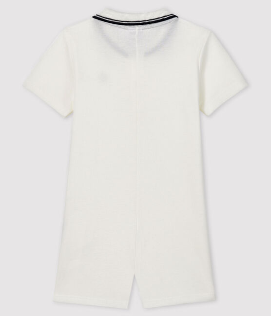 Mono corto de polo para bebé niño blanco MARSHMALLOW