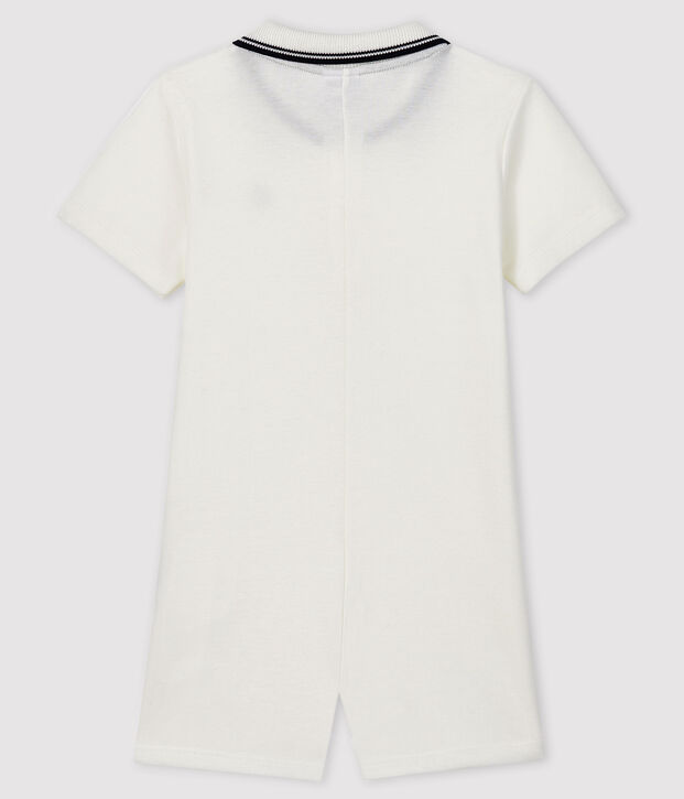 Mono corto de polo para beb&eacute; ni&ntilde;o blanco