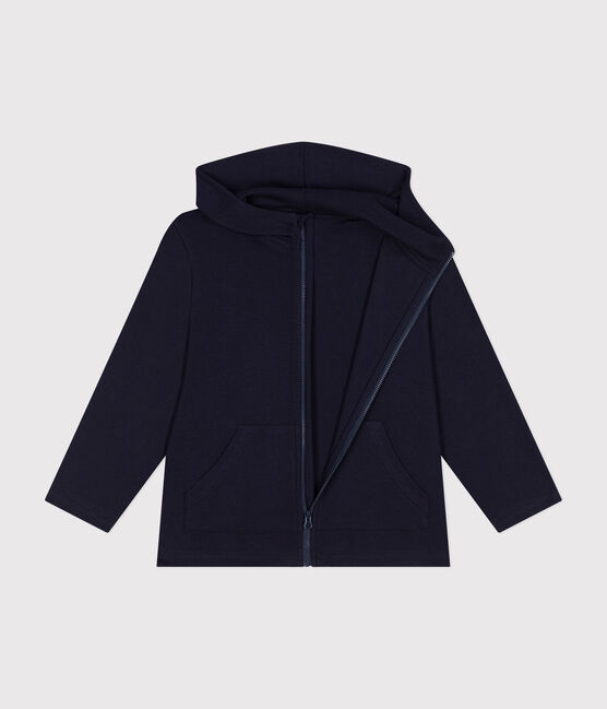 Sudadera con cremallera y capucha de punto de niño azul SMOKING