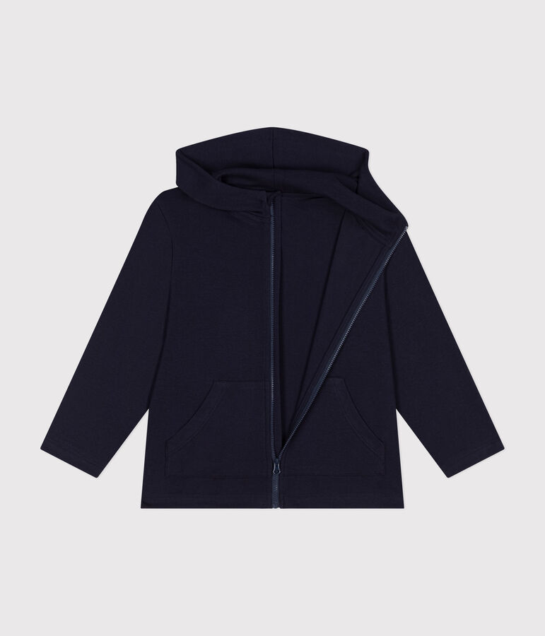Sudadera con cremallera y capucha de punto de ni&ntilde;o azul