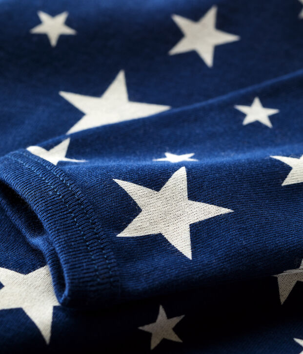 Pelele de beb&eacute; con estrellas de algod&oacute;n azul/blanco