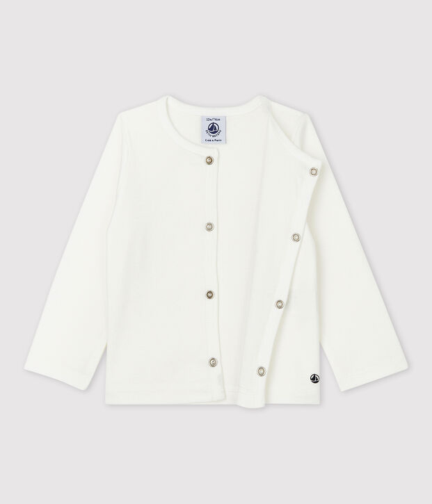 C&aacute;rdigan de algod&oacute;n de beb&eacute; blanco