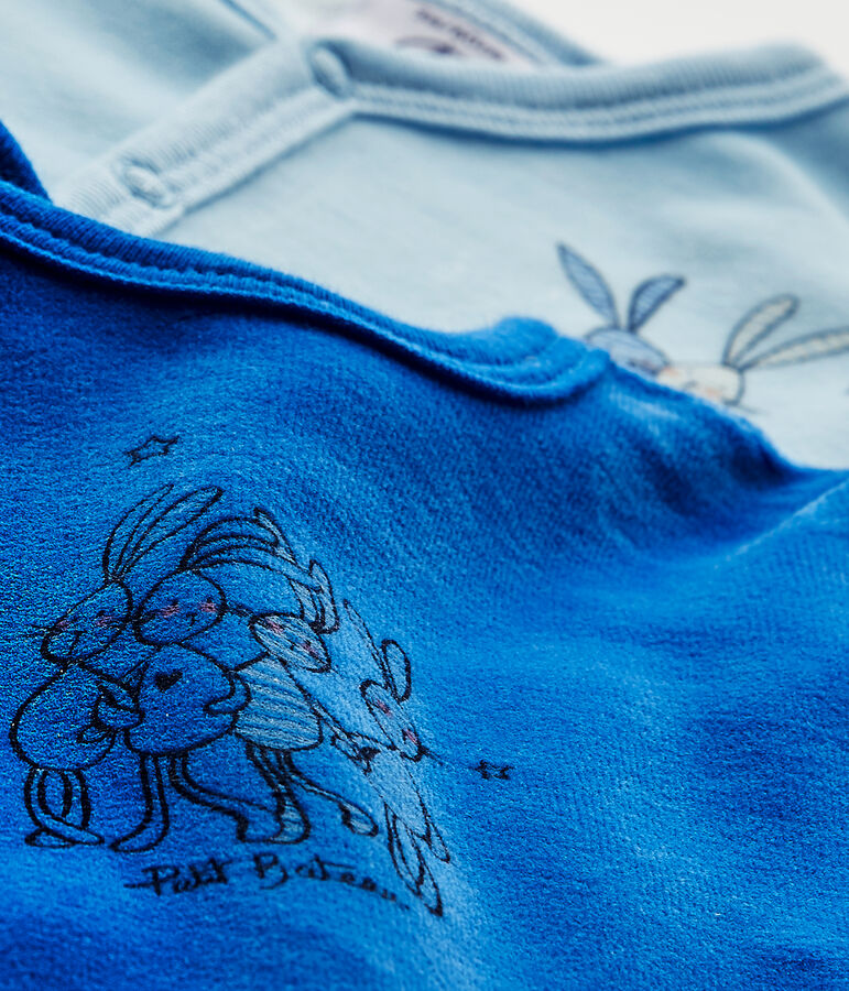 Lote de 2 pijamas de terciopelo para beb&eacute; ni&ntilde;a blanco