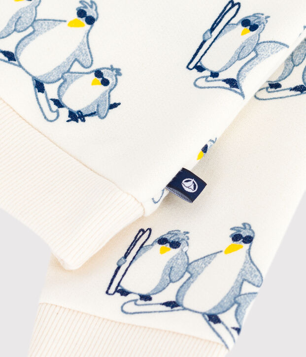 Sudadera de algod&oacute;n con estampado de ping&uuml;inos para beb&eacute; crudo/multicolor