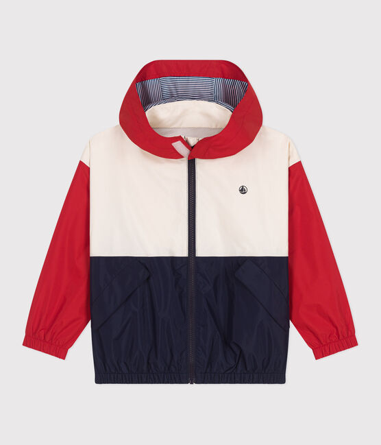 Cortavientos infantil con capucha plegable blanco AVALANCHE/ MULTICO