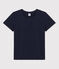 Camiseta LA RECTA de algodón con cuello redondo para mujer azul SMOKING